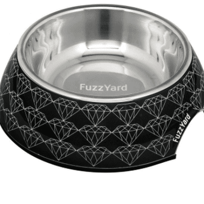 fuzzyard black diamond pet bowl