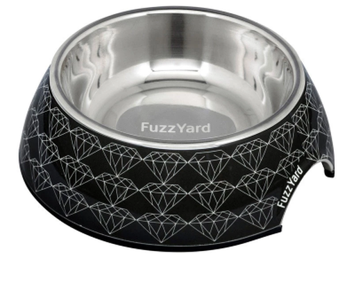 fuzzyard black diamond pet bowl