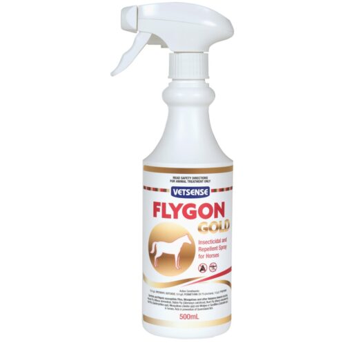 Flygon Gold Insecticide and Repellent Spray keeps flies and mosquitoes away. This natural formula provides protection and lasting relief.